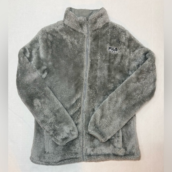 Fila Jackets & Blazers - Fila Faux Fur Fleece Full Zip Jacket Gray Size M